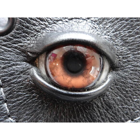 Handmade Black Eye Patch with Realistic Glass Eye - Picture 3 of 5